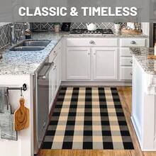 IOHOUZE Buffalo Plaid Checkered Rug 3x5 Ft Front Door Mats, Washable Area Rugs For Front Porch, Welcome Mats Indoor Outdoor, Entryway Rug For Entryway, Home Entrance, Tan Black,One-Size,TanandBlack3x5Rectangular - TanandBlack3x5Rectangular - View 4