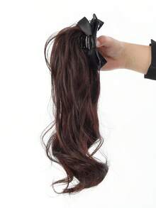 14英寸蝴蝶结爪夹式马尾假发 - 女士日常波浪卷合成假发 - 彩色 - 查看 15