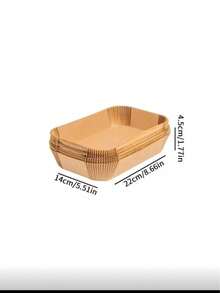 200张一次性空气炸锅烘焙纸垫，长方形，厨房配件，不粘烘焙纸，适用于双面空气炸锅，空气炸锅配件，防油防水，空气炸锅纸垫