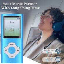 Reproductor MP3 con Bluetooth 5.0, Reproductor MP3 MP4 de Música Digital Portátil Altavoz Incorporado, Pantalla de 1,8 Pulgadas, Grabadora de Voz, Admite Ampliado hasta 128 GB,36980830 - Azul - Ver 6