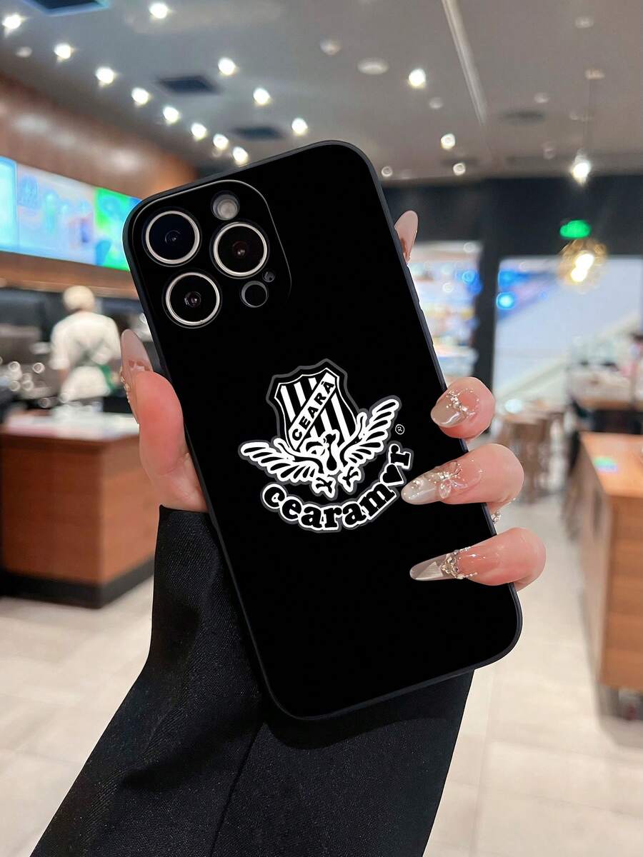 Funda para teléfono con diseño de logotipo de Ceará Compatible con fundas para teléfonos 17 16 Pro Max 15 Pro Max 13 y 12 Material brillante 2 en 1 duradero a prueba de golpes y elegante excelente opción para familiares amigos seres queridos novios / novias y regalos de Navidad y Año Nuevo - Negro - Ver 1