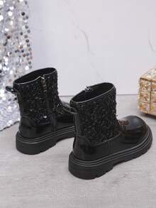 1 Pair Unisex Kids Cute Fashion Elastic PU Boots, Warm Academy Outdoor Boots, Casual Boots For Toddlers, All Season Boots