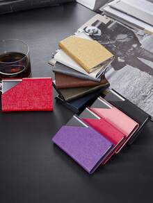 Stainless Steel Angled Business Card Holder, Fashionable Flip-Top Card Case For Credit/ID Cards - Bevel Business Card Box - View 5