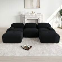 Sofas & Couches - Black + Corduroy + 3 Seat - View 12