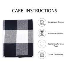 IOHOUZE Cotton Buffalo Plaid Check Rug Outdoor Doormat 27.5 X 43 Inches Washable Woven Outdoor Indoor Welcome Mats For Front Door/Farmhouse/Entryway/Home Entrance Black And White Outdoor Rug,One-Size,BlackandWhite24inchx38inchRectangular - 黑白24吋x38吋長方形 - 查看 7