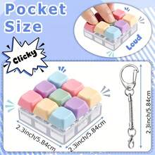 1pc 9-In-1 Keyboard Stress Relief Toy, Keyboard Stress Relief Keychain, Anti-Stress Keyboard Buttons, Finger Pressing Toy, Stress Relief Toy (Macaron, Morandi)