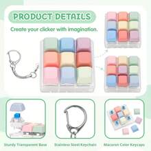1pc 9-In-1 Keyboard Stress Relief Toy, Keyboard Stress Relief Keychain, Anti-Stress Keyboard Buttons, Finger Pressing Toy, Stress Relief Toy (Macaron, Morandi)