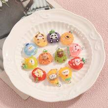12/24pcs Cute & Unique Resin Fruit & Animal Pendant, Various Adorable Fruit And Animal Combinations; Distinctive DIY Accessories Suitable For Necklaces, Earrings, Phone Cases, Bags And Other Decorations - Random Mix - Fruit Pendant - View 4