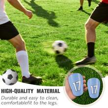 1 par de espinilleras de entrenamiento de fútbol mini azul n.º 17, almohadillas de entrenamiento para partidos - reutilizables, cómodas de llevar, duraderas - Multicolor - Ver 3