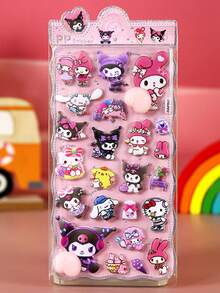 1pc Cartoon Soft Cute Peach Sticker Sanrio Squat Decompression Pinch Music Sticker Book Valentine's Day Gift New Year Gift Random Style - Multicolor - View 9