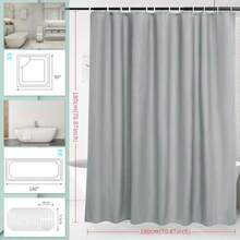 KTMOUW Cortina de Baño, Cortinas de Ducha 180x180cm Impermeable, Tela Lavables con 12 Ganchos Plegable Secado Rápido Cortinas para Duchas de Baño y Bañeras,(Gris) - Multicolor - Ver 3