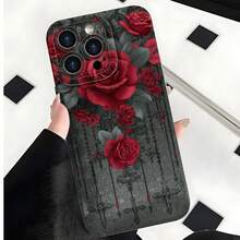 2026 nueva funda de teléfono esmerilada, diseño de rosas góticas y cruces para  17 15 Pro Max  17 14 Pro  17 13  17 12 funda de protección para teléfono  Galaxy S23 S22 S21 S20 funda de pareja regalo para novio novia regalo de vacaciones - Azul Klein - Ver 4