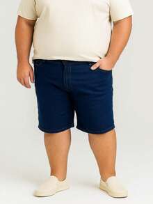 Men's Bermuda Jeans With Plain Elastane - Màu xanh lam - Xem 9