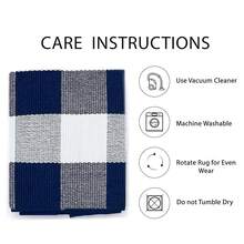 IOHOUZE Buffalo Plaid Checkered Rug 4x6 Ft Front Door Mats, Washable Area Rugs For Front Porch Decor, Spring Summer Welcome Mats Outdoor, Navy White Rug For Farmhouse/Entryway/Home Entrance,One-Size,NavyandWhite4x6Rectangular - NavyandWhite4x6Rectangular - View 6