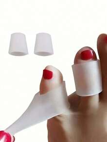 1 Pair Soft & Comfortable Silicone Toe Pads, Anti-Friction Suitable For Men & Women, Fit For High Heels And Casual Shoes - Clear - View 1