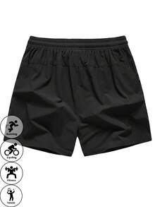 1pc Men's High-Performance Athletic Shorts - Flexible & Lightweight, Suitable For Training, Running & Sports - Black - View 2