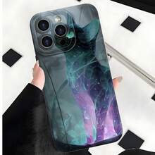2026 nueva funda de teléfono esmerilada, funda de teléfono con diseño de gato y brillo cósmico para iPhone 17 14 13 12 11 Pro Max y  Galaxy S23 S22 S21 S20 Plus, funda protectora para teléfono, regalo de pareja para novio y novia, presente de vacaciones - Azul Klein - Ver 4