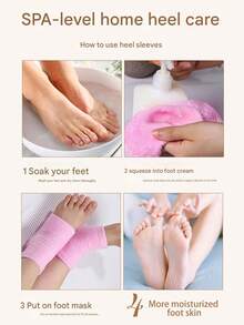 3/2/1 双装硅胶保湿舒缓睡眠袜，软化滋养干裂脚后跟，夜间SPA袜