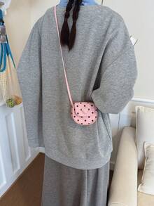 1个PU皮革波点迷你单肩包，女孩斜挎零钱包 - A - 查看 5