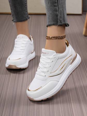 2026 Nuevos zapatos deportivos de mujer de cuero con cojín de aire y peso ligero, zapatos casuales de mujer con cuña blanca y suela gruesa, zapatos deportivos de mujer con punta redonda y cordones, zapatos deportivos de mujer con aumento de altura, zapatos deportivos de mujer blancos y dorados con estilo, zapatos para correr en carretera de mujer, zapatos blancos de mujer con suela gruesa, zapatos de viaje con cordones simples para parejas, zapatos deportivos con suela gruesa para mujer, zapatos deportivos de mujer con cuña y suela gruesa, zapatos de viaje con suela gruesa para mujer, zapatos de mujer, zapatos casuales de mujer con estilo universitario