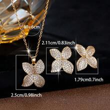 Bộ trang sức 2 món sang trọng, thanh lịch gồm dây chuyền và bông tai hình hoa, hộp quà trang sức cao cấp phù hợp cho kỷ niệm, sinh nhật, dành cho phụ nữ. - T41199 - Xem 7