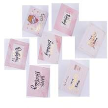 优雅生日贺卡套装，烫金贺卡，简约时尚设计 - 彩色 - 查看 6