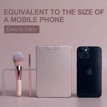 Makeup Brushes Foundation Powder Concealers Eye Shadows Makeup Set With LED Light Mirror 14 Pcs Mini Makeup Brushes APINK - BlackWhitePink - View 6