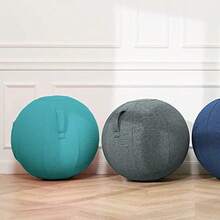 Silla de pelota de ejercicio con funda de tela, tamaño estándar (65 cm), para oficinas en casa, entrenamiento de equilibrio, pelota de yoga - / - Ver 7