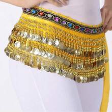 1pc Outfits Belly Dance Glitter Sequins Tassel Skirts, Fashionable Dancing Waist Belt Skirts For Belly Dance - Multicolor - View 12