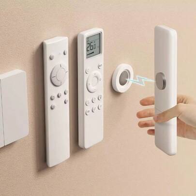 TV Air Conditioner Remote Control Adhesive Hook Wall Mount Storage No-Drill Strong Magnetic Modern Design
