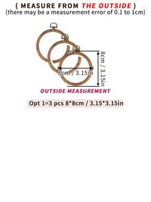 3pcs DIY Handmade Round Brown Vintage Palace Style Faux Wood Grain Cross Stitch Hoops, Embroidery Frames, Tufting Hoops, Dreamcatcher Wind Chime Hanging Rings, 7 Sizes Available, Made Of High-Quality ABS And PVC Materials With Metal Hooks For Hanging, Can Be Used As Phone Charms, Keychains, Bag/Clothing Decorations, Desk/Bedside Ornaments, Car Accessories - Brown - View 16