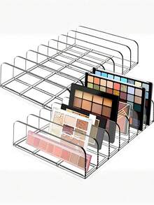 眼影盘化妆品收纳盒 亚克力化妆品收纳盒 7格分隔梳妆台收纳架 抽屉和浴室现代化妆品收纳架 - 無色 - 查看 2