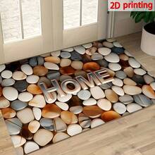 1 pieza Felpudo con diseño de guijarros, alfombra de drenaje duradera para cocina, sala de estar, entrada, balcón, decoración del hogar, cafetería, bar, vacaciones, fiesta, dormitorio, baño - Multicolor - Ver 2