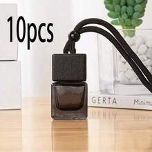 10pcs Customized Text Rectangular Glass Perfume Bottles, Square Shaped Car Fragrance Bottle Empty, Car Accessories