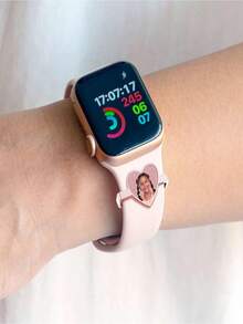 1pc Personalized Watch Band Charm, Customized Photo Watch Accessory, Blank Watch Band Decor Rose Gold Suitable For Silicone Smart Watch Band Accessory, Silver, Gold And Rose Gold Customized Watch Band Charm, Ideal Gift For Women, Girlfriend, Boyfriend, Dad, Mom, Family, Friends, Suitable For Anniversary, Birthday, Graduation, Prom, Party, Women Jewelry - Gold - View 9