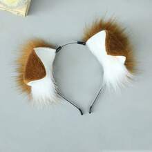 4 tipos de diadema de orejas de perro simuladas hechas a mano para Halloween, cola de perro de peluche flexible para Comic Con, cosplay, accesorios de orejas de animales realistas, máscaras - OREJA 3 - Ver 10