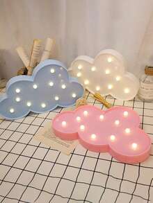 1 pieza Luz de noche con forma de nube creativa con LED, lámpara decorativa de pared, adecuada para fiestas y celebraciones - Nubes - Ver 1