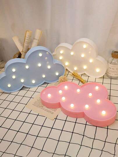 1pc Creative LED Cloud Shaped Night Light, Wall-Mounted Decorative Lamp, Suitable For Holidays And Parties