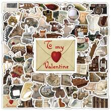 100pcs Vintage Classical Stickers, Suitable For Literature Journals, Notebooks, Cups, Refrigerators, Books, Luggage, Tables, Helmets, Skateboards, Guitars, Scrapbooks, DIY Boxes, Packaging Labels, Party Decorations - Multicolor - View 7