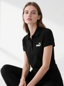 Áo thun thể thao tay ngắn cổ polo nữ PUMA, kiểu dáng thoải mái, dáng regular. - màu đen - Xem 2