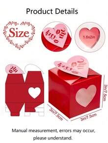 Caja de regalo del Día de San Valentín - Caja de plástico transparente con forma de corazón rojo y rosa, Cajas para mini cupcakes de 3 pulgadas, Contenedores de regalo del Día de San Valentín para dulces, golosinas, manualidades, recuerdos de fiesta y suministros, Cajas de recuerdos de fiesta, Decoración del Día de San Valentín, Fiesta del Día de San Valentín, Feliz Día de San Valentín, Decoraciones del Día de San Valentín - Multicolor - Ver 2