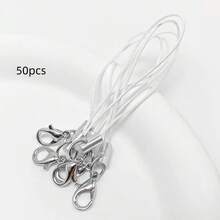 20/50pcs 65mm Colorful, Black, White, Pink Adjustable Strap For Bracelets; Multifunctional Phone Lanyard Keychain; Durable Jewelry Cord - Lobster Clasp Rope - View 4