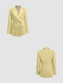 3pcs Women Autumn/Winter Set: Mustard Top, Jacket And Pants Spring - Yellow - View 7