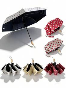 极简时尚波点两用伞，防晒防紫外线，适合日常户外防晒和雨天使用，春夏必备，伴娘礼物，房间装饰，卧室装饰，海滩，旅行，男女皆宜，度假，可爱小物，母亲节礼物，卧室装饰，花园，厨房装饰，夏季，海滩，旅行必备，房间装饰，软萌可爱，毕业季礼物 - 彩色 - 查看 1