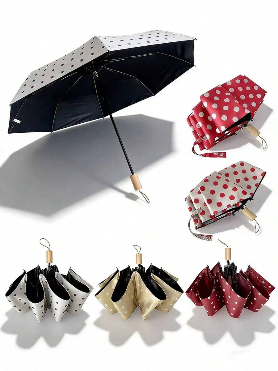 极简时尚波点两用伞,防晒防紫外线,适合日常户外防晒和雨天使用,春夏必备,伴娘礼物,房间装饰,卧室装饰,海滩,旅行,男女皆宜,度假,可爱小物,母亲节礼物,卧室装饰,花园,厨房装饰,夏季,海滩,旅行必备,房间装饰,软萌可爱,毕业季礼物 - 彩色 - 查看 1