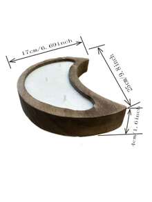 Wooden Crescent Moon Shaped Scented Candle, Creative Design Candle, Home Decor Candle, Eid Candle, Ramadan Candle, Festival Decoration, Celebration Candle, Birthday Gift, Souvenir, Small Gift, Especially Suitable For Ramadan Activities - Multicolor - View 13