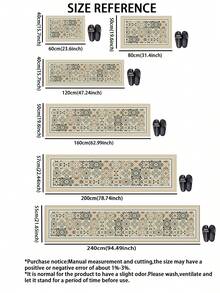 1pc Simple Style Silicone Kitchen Mat With Light-Colored Block Print Design, Soft Luxury Anti-Fatigue Kitchen Carpet With Cushioning, Water-Absorbent, Quick-Drying And Non-Slip Properties, Suitable For Kitchen, Bathroom, Entryway, Laundry Room, Etc. ,Room Decor - Multicolor - View 4