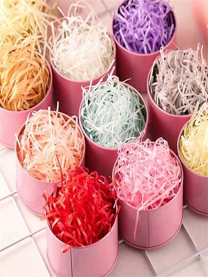 10g/50g/100g Raffia Paper Gift Box Filler, Colored Shredded Paper Filler, For Birthday Party Gift Box Wrapping Filling, Craft Shred, Suitable For Wedding, Valentine's Day, Mother's Day, Christmas, Party Decoration, Fragile Gift Protection And Anti-Damage Filling Material, Gift Wrapping Supplies, Shredded Tissue Paper, New Year Gifts