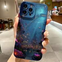 Funda de Teléfono Escena de Fantasía Submarina con Coral Colorido y Luces Brillantes para iPhone 17 14 Pro Max 13 Pro 12 Mini 11 Pro  Galaxy S23 S22 S21 Plus S10 Etc Funda de Teléfono Funda de Pareja Regalo para Novio Novia Regalo de Vacaciones - Negro - Ver 4