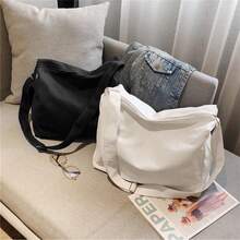 Large Capacity Lunch Bag, Casual Fashion Handbag, Portable Messenger Bag, Student Backpack, Large Capacity Multi-Function Shoulder Bag, Solid Color Minimalist Fashion Commuter Bag, Can Fit Lunch Box, Books And Laptop Crossbody Bag. - Multicolor - View 4